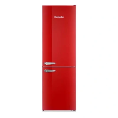Image of MONTPELLIER Retro MAB386ER 60/40 Fridge Freezer Red, Red