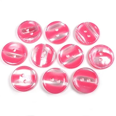 Image of Marble Stripe Humbug Candy Look Round Buttons Pack of 10 (15mm, Pink)