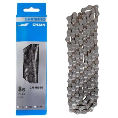 Image of Shimano HG40 116 W/CL Chain Grey, 6/7/8 Speed