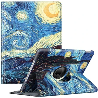 Image of Fintie Rotating Case for iPad 9th Generation (2021) / 8th (2020) 7th Gen (2019) 10.2 Inch 360 Degree Stand Cover with Pencil Holder, Auto Wake Sleep, Starry Night