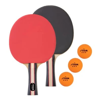 Image of STIGA Performance 2 Player Ping Pong Set Table Tennis Rackets, 3 Star Orange Balls Included