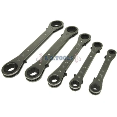 Image of Toolzone 5 Piece AF Flat Ratchet Ring Spanners