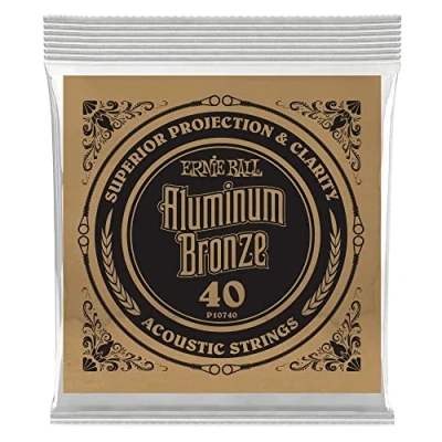 Image of Ernie Ball 10740 Acoustic String with Detail Aluminium Bronze Round Thread 040