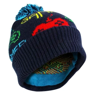 Image of Sock Snob Boys Gaming Bobble Hat Kids Novelty Winter Warm Beanie with Pom (One Size, Multicoloured)