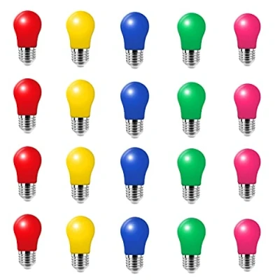 Image of 20 Pack 3W LED Colored Light Bulb E27 A50 Screw Cap Multi for Wedding Halloween Christmas Party Bar Mood Ambiance Decor