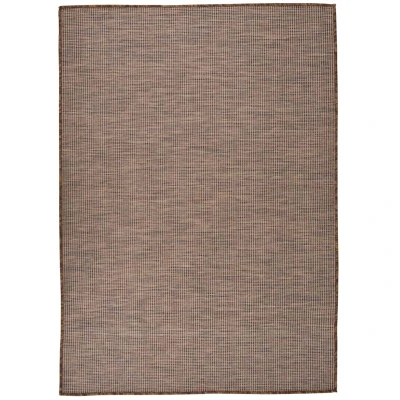 Image of vidaXL Outdoor Flatweave Rug 140x200 cm Brown