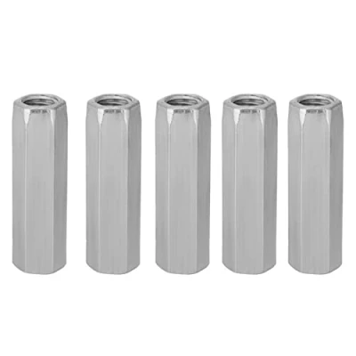Image of Hilitand 5pcs Long Rod Nut, Carbon Steel Hex Coupling Nuts, Hexagonal Sleeve Standoff M10 Threaded Fasteners (M10*40)
