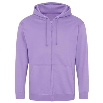 Image of Aremie Mens Zip Up Hoodie, Plain Zipped Hooded Sweatshirt Jacket, Digital Lavender Lilac Purple (L)
