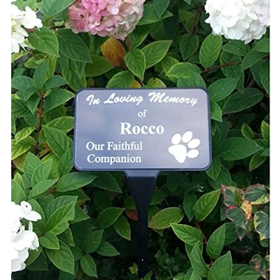 Image of County Engraving Personalised In Loving Memory Pet Memorial Plaque With Ground Stake Paw Design Enter Your Own Custom Text