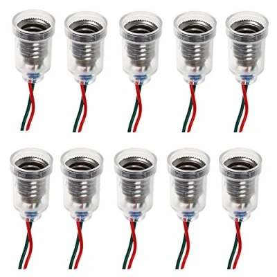 Image of GutReise 10PCS E10 Lamps Base LED Screw Mount Small Bulbs Holder Light Lampholder with Wire Socket for Home Experiment Circuit Electrical Test Accessories