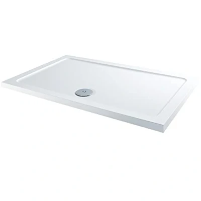 Image of Milano Lithic White Low Profile Rectangular Shower Tray 1700mm x 800mm
