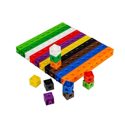 Image of a2bsales 100 x 2cm Snap Cubes Counting Linking Building Maths Home Early Learning