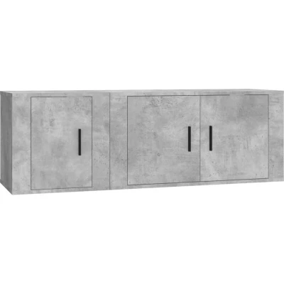 Image of vidaXL 2 Piece TV Cabinet Set Concrete Grey Engineered Wood