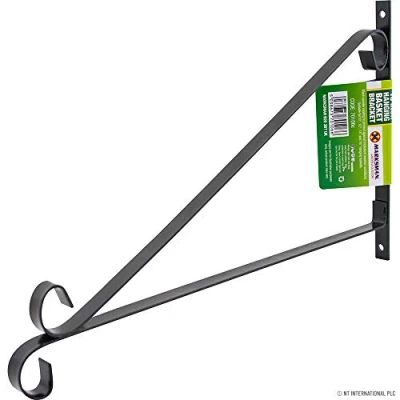 Image of 4 X 16&quot; Hanging Basket Bracket Decoration Hook Flowers Metal Garden Wall Mount