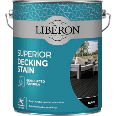 Image of Liberon Superior Decking Stain 5 Litre Anti Slip New Biosourced Formula (Black)