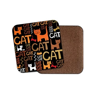 Image of 1 x Cute Cats Coaster Cat Kitten Pet Mum Auntie Funny Pretty #13125