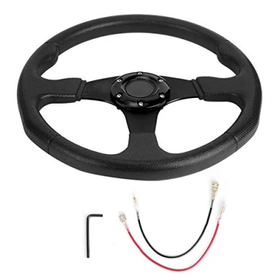 Image of drifting Steering Wheel, 350mm/14in Racing Car Sport Wheel wheels Deep Dish 6 Bolts Universal Modified Accessory(black)
