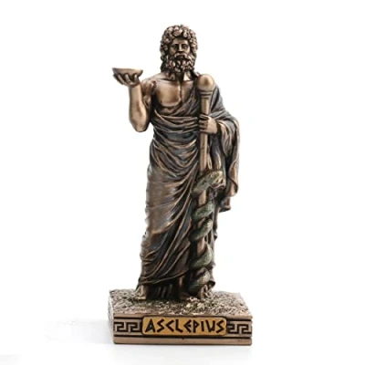 Image of Veronese Design Asclepius Greek God of Medicine Resin Hand Painted Miniature Figurine