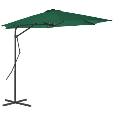 Image of vidaXL Garden Parasol with Steel Pole 300 cm Green