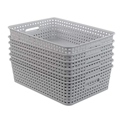 Image of Kiddream 6 Packs A4 Paper Storage Basket Tray, Plastic Office Trays