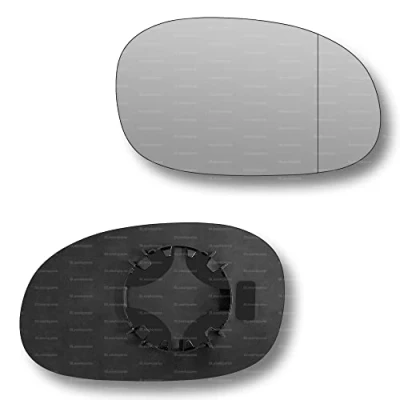 Image of Less4spares Replacement Wing Mirror Glass Right Compatible with Citroen C3, C2, C3 Pluriel 2002 2010 CLIP ON Driver Off side Blind Spot