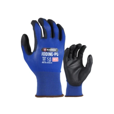 Image of Blackrock Iodine PU Ultra Lightweight Touchscreen Compatible Safety Work Gloves Mens Womens, Abrasion Resistant Thin Coating, Stretch Fit Nylon, Ideal For Component Handling Size Small