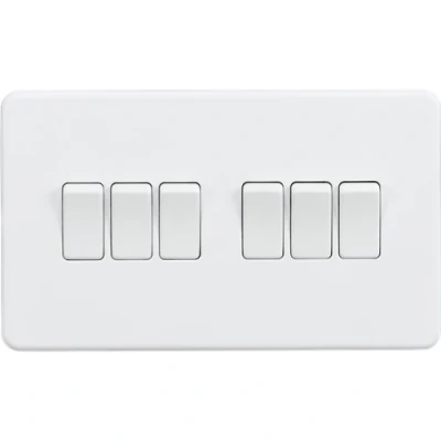 Image of KnightsBridge Screwless 10AX 6G 2 Way Switch Matt White