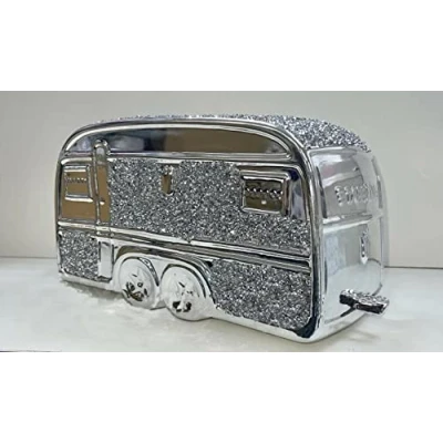 Image of Biznest CRUSHED DIAMOND SILVER CRYSTAL SQUARE GYPSY CARAVAN,EXTRA SPARKLY, BLING, GIFT HOOK