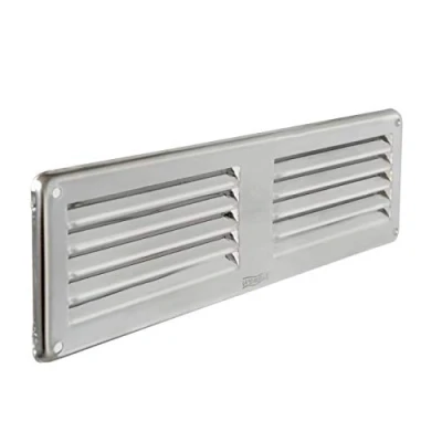 Image of La Ventilazione GIN206 Ventilation Grille Stainless Steel 430, Rectangular to Overlay with Bug Netting, Dimensions 200x60 mm