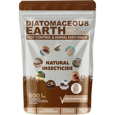 Image of Diatomaceous Earth Powder Duster Pest Control Natural Insecticide Bed Bug Killer, Mites Flea &amp; Tick, Ant Crawling Insect Solution Non Toxic DE Feed Grade (500g)