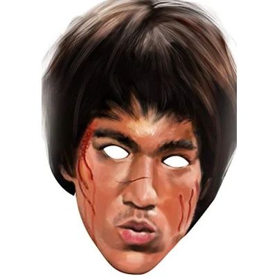 Image of FoxyPrinting Bruce Lee Movie Celebrity Cardboard Party Face Mask Fancy Dress