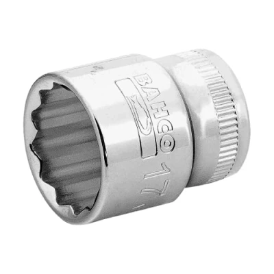 Image of Bahco A7400DM 19 Thin Walled 3/8 Inch Bi Hex Standard Length Socket, Silver, mm