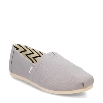 Image of TOMS Women&#039;s Alpargata Loafer Flat, Drizzle Grey Wide Recycled Cotton Canvas, 3.5 UK