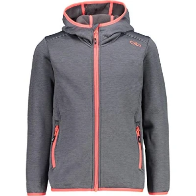 Image of CMP Girls&#039; Melange Stretch Performance Fleece Sweatshirt, girls, Jumper, 30E2255, Graffite Mel., 110