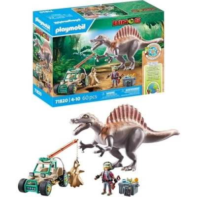 Image of Playmobil Dinos Spinosaurus Attack on Dino Excavation Dinosaur Playset Action Toy Adventure for Kids Aged 4+ 71820