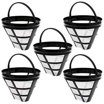 Image of Reusable Cone Coffee Filter, 4 Replacement Filter Basket, Mesh 8 12 Cup Size Filters, Dripper Pour Over for Travel Camping