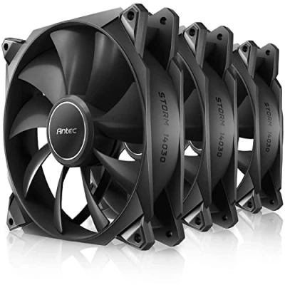 Image of Antec 30 mm dicke Lüfter, 140 mmx30 Gehäuselüfter, Storm T3, PWM PC Premium Hochleistungsgehäuseventilatoren, Computerlüfter mit 1500 U/min, T3 Packungen