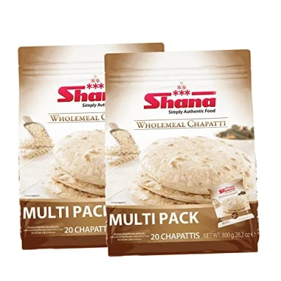 Image of Shana Wholemeal Family Chappathi 20Pcs Multipack Chapatti Ready to Eat Fresh Chappati Frozen Food Indian Origin 800G (Pack of 2)