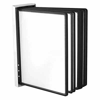 Image of LEVIATAN Wall Display Board System Lectern Document Organiser Consultation and Presentation Documents Plastic Case for Papers Includes 10 Panels Size: A4 Colour: Black