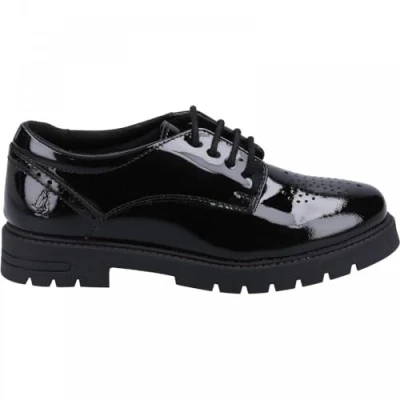 Image of Hush Puppies Girls Jayne Patent Senior School Uniform Shoe, Black, 6 UK