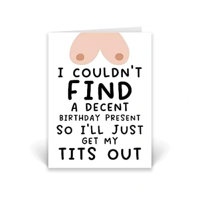 Image of Rib ticklerz Funny Rude Tits Boobs Birthday Card For Boyfriend Husband Cards Girlfriend Or Wife Naughty Him Her Joke CD543