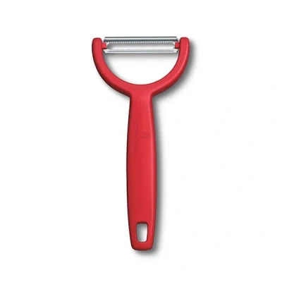 Image of Victorinox Peeler Ypso, for Vegetables, Fruits, Serrated Edge, Double Edged, Extra Sharp, Swiss Made, red