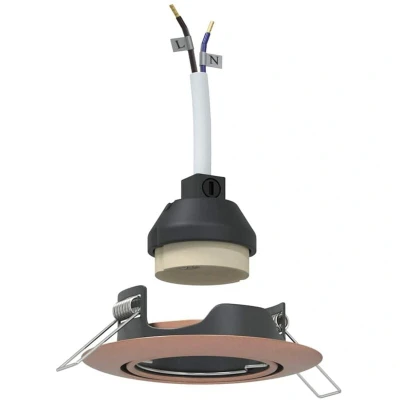Image of vidaXL Recessed Spotlights 12 pcs Round GU10 Copper Ø90 mm Steel