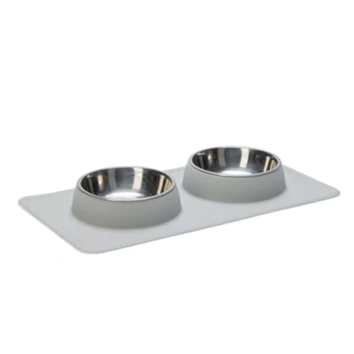 Image of Karlie Silicone INOX Dinner Set Dex 700 ml White 2 x 350