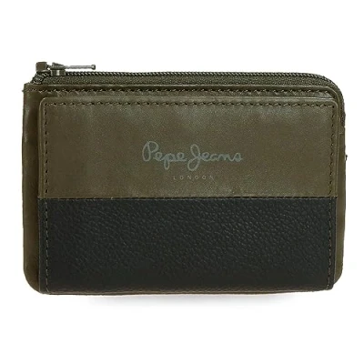 Image of Pepe Jeans Dual Purse Green 11 x 7 1.5 cm Leather, Green, One Size,