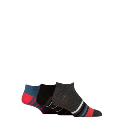 Image of Mens 3 Pair SOCKSHOP Bamboo Plain and Patterned Trainer Socks with Smooth Toe Seams Nautical 7 11