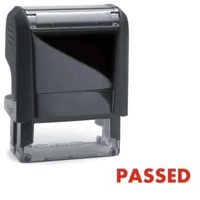 Image of Passed Stamp Self Inking Red Ink Stamper 24 x 7mm