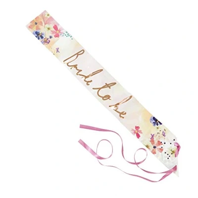Image of Talking Tables BG Hen Party Accessories Wear at Bridal Shower, Wedding Engagement, Getting Married, Paper, Ribbon, Blossom Girls Bride to BE SASH