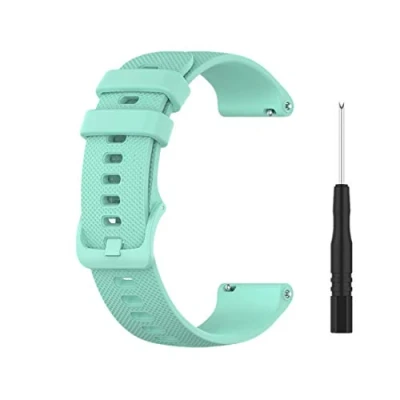 Image of Huabao Watch Strap Compatible with Garmin Forerunner 745,Adjustable Silicone Sports Replacement Band for 745 Smart (Teal)