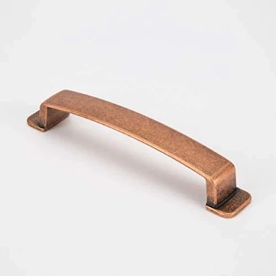 Image of Copper Finish Shaker Style 128mm Hole Centres Kitchen Cupboard D Handle